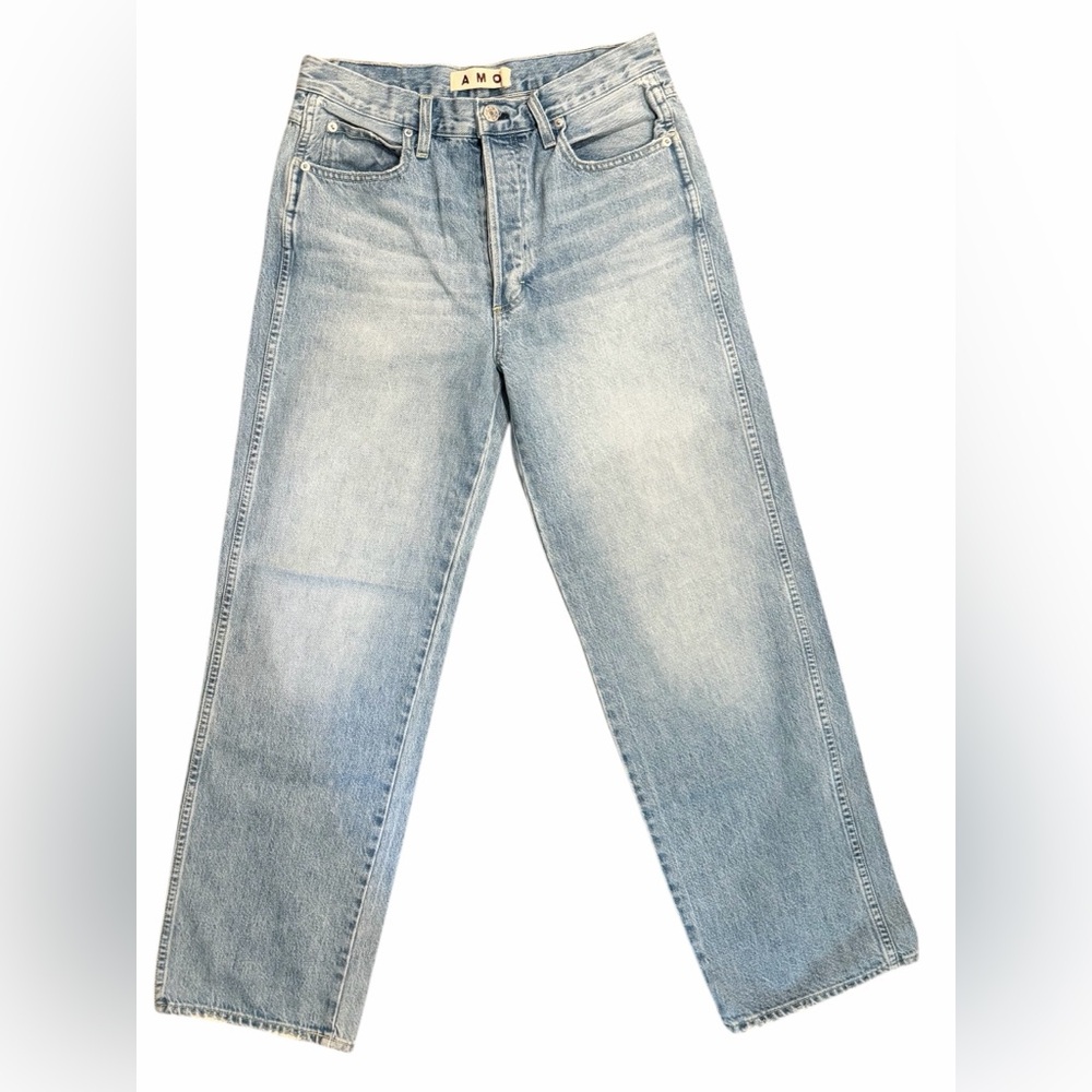 ✨ AMO “Sonia” Cuffed Jeans – Light Wash Denim